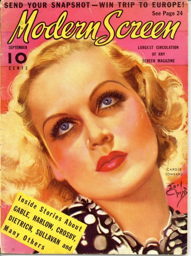 MODERN SCREEN magazine side cover Issue 70 September 1936